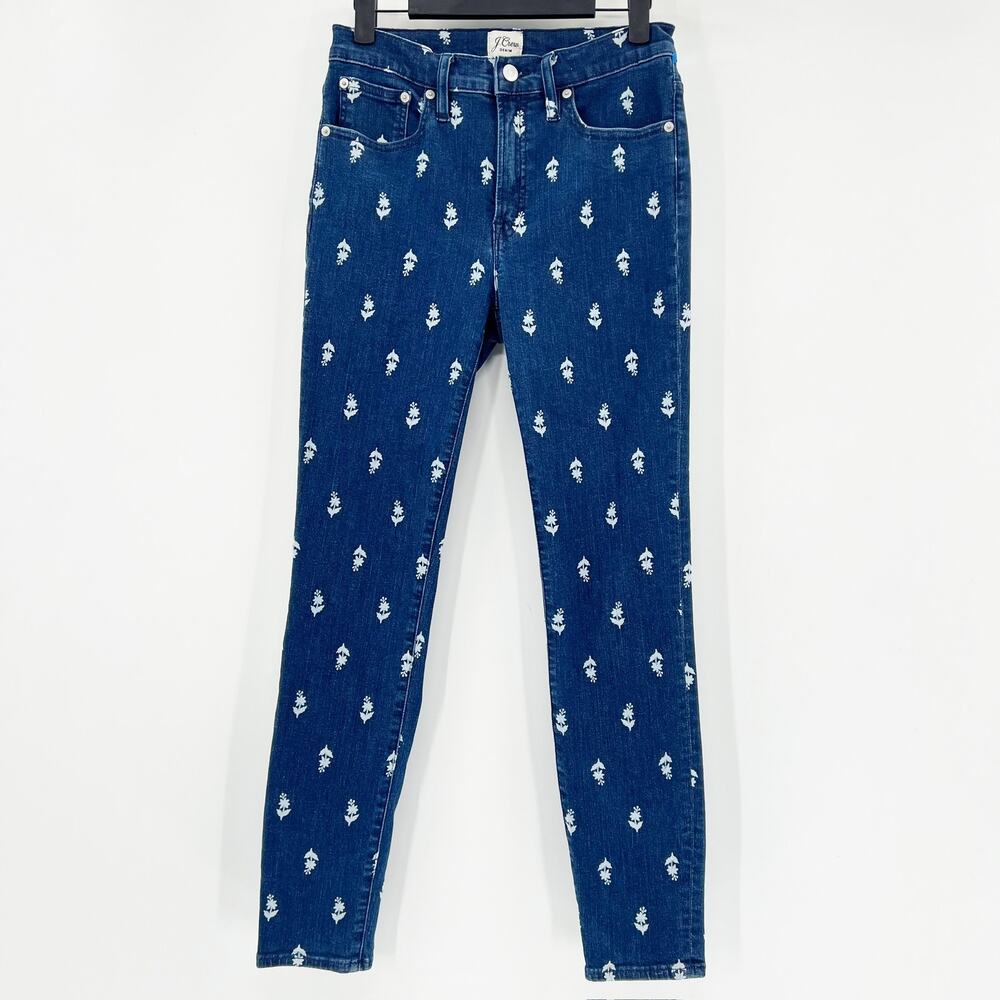 J. Crew 9" High-Rise Toothpick Jean in Block Print‎ 28 - Picture 2 of 8